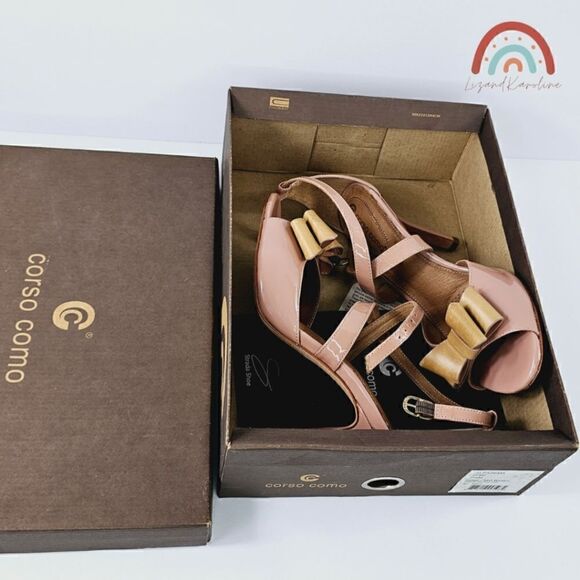 Corso Como Alfazema Genuine Leather Burnished Stiletto Heel Sandals - Picture 15 of 16